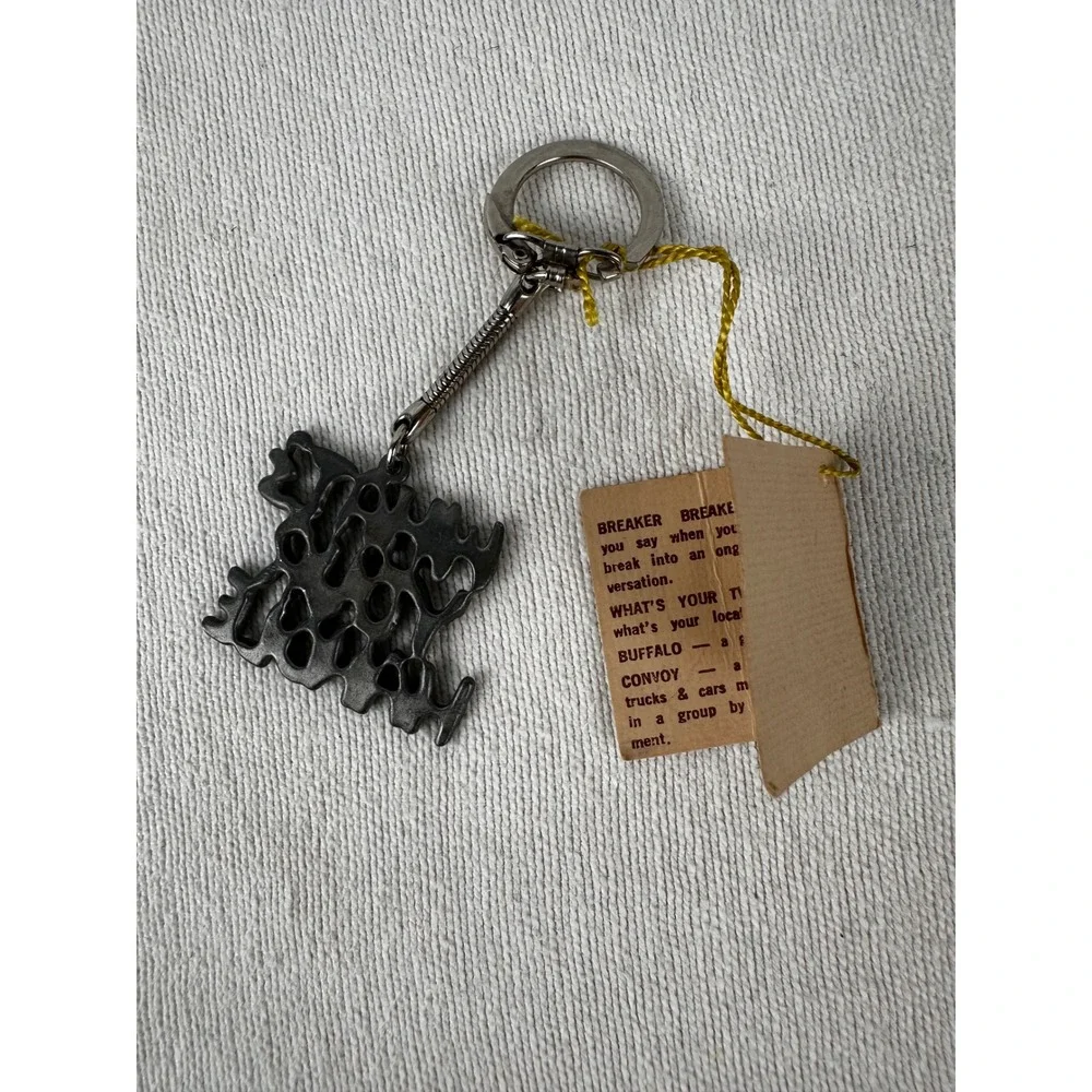 CB Guide Silvertone‎ Chain Link WHATS YOUR HANDLE Pendant Necklace CB Radio Talk